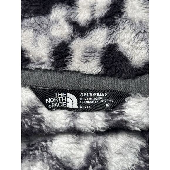 North Face Jacket XL - 18 Girls Printed Osolita Leopard Print Full Zip - Picture 7 of 8
